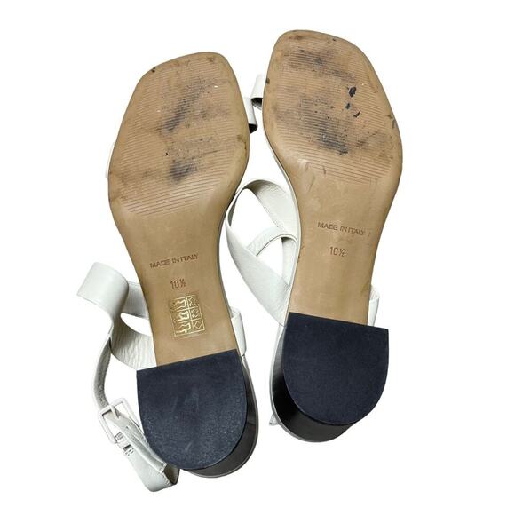 EVERLANE The Double Strap Block Heel Sandal Bone Leather Adjustable Buckle 10.5 - Picture 6 of 7